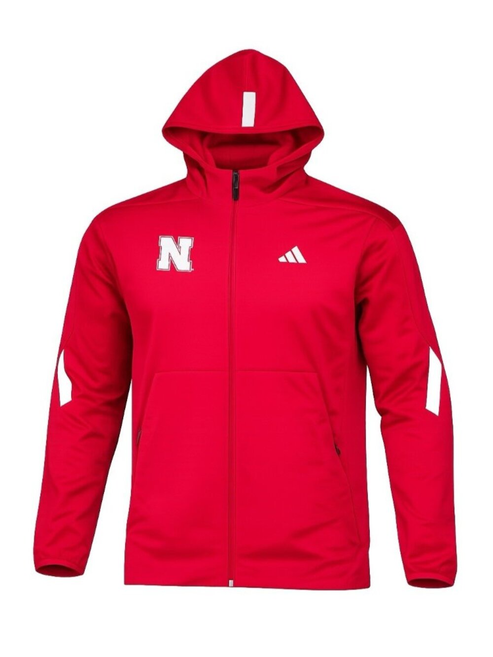 adidas Nebraska Cornhuskers Z.N.E. Full Zip Hoodie Jacket Red Men's Large NWT